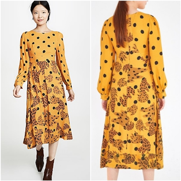 caramel polka dot dress